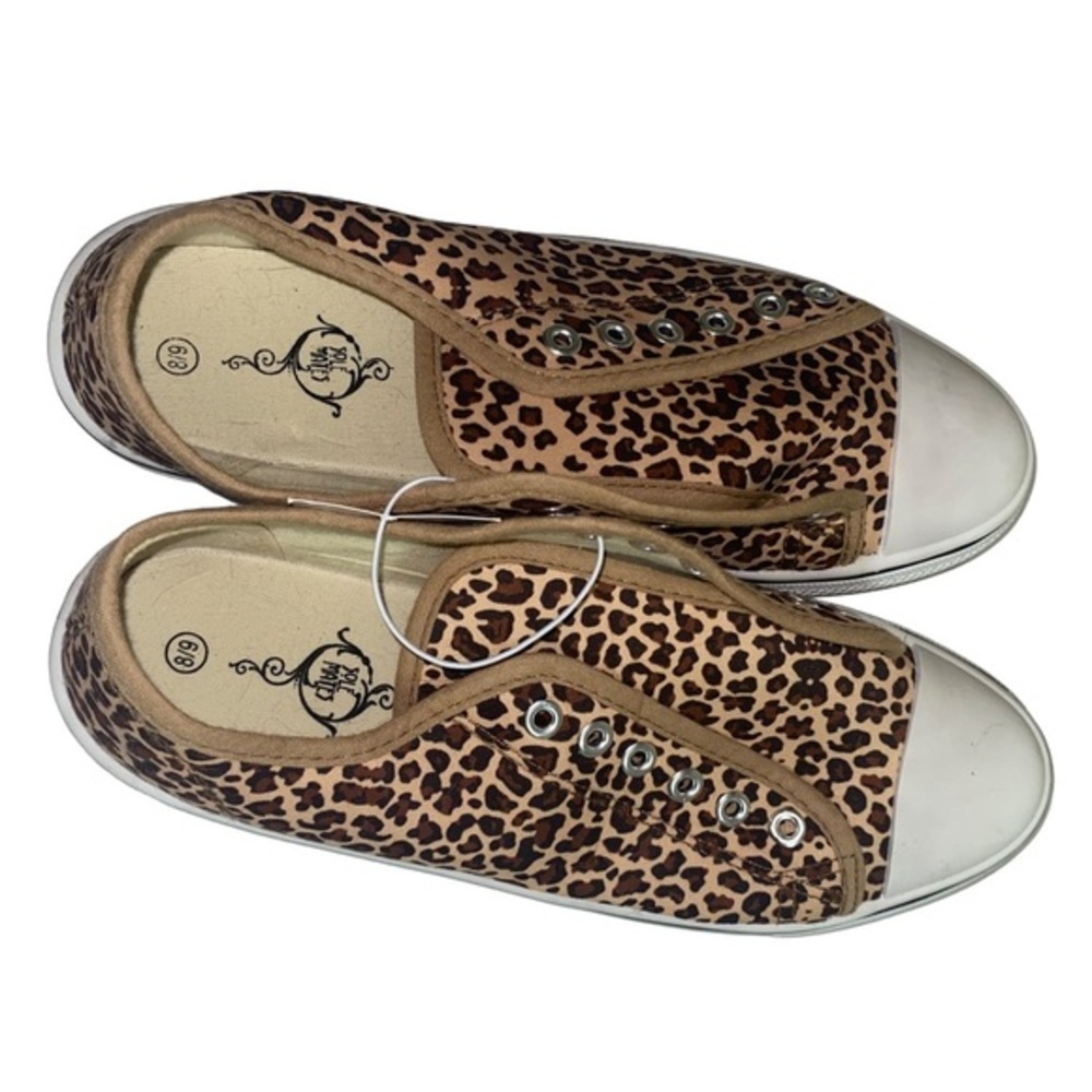 Sole Mates Animal Leopard Cheetah Print Sneakers Size 8/9 NWT No Laces Included